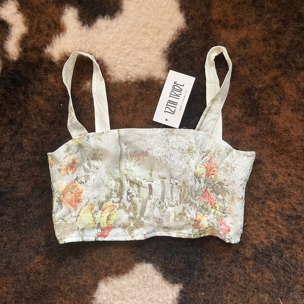 NWT 12th Tribe Garden Party Crop Top